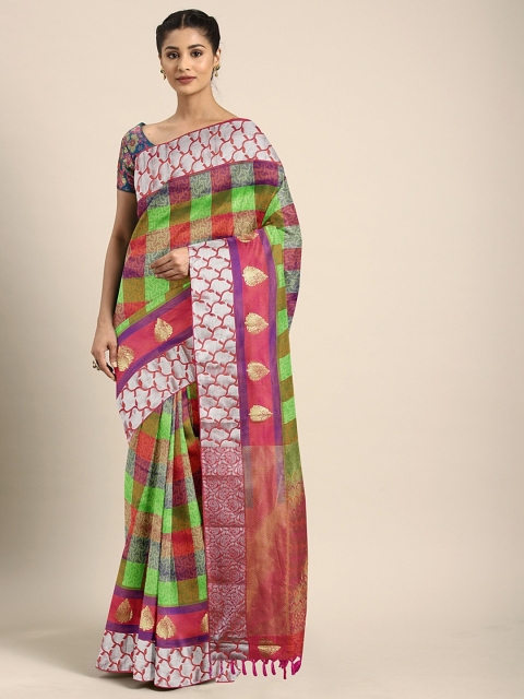 The Chennai Silks Classicate Multicoloured Pure Silk Checked Dharmavaram Saree, Multi
The Chennai Silks Classicate Multicoloured Pure Silk Checked Dharmavaram Saree, Multi