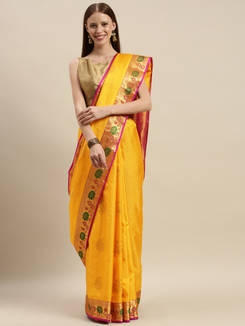 The Chennai Silks Classicate Mustard Yellow Pure Silk Woven Design Kanjeevaram Saree
The Chennai Silks Classicate Mustard Yellow Pure Silk Woven Design Kanjeevaram Saree