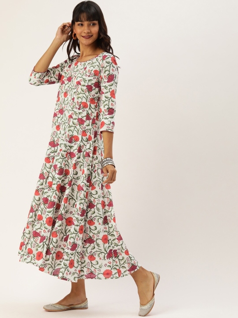 Taavi Women White & Red Sanganeri Block Print Panelled A-Line Sustainable Dress with Flared Hem
Taavi Women White & Red Sanganeri Block Print Panelled A-Line Sustainable Dress with Flared Hem