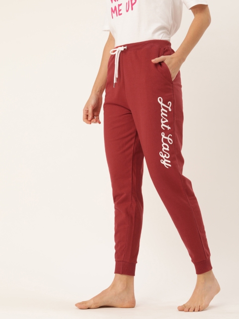 DressBerry Women Rust Red Solid Regular Fit Cropped Lounge Pants With Printed Detailing
DressBerry Women Rust Red Solid Regular Fit Cropped Lounge Pants With Printed Detailing