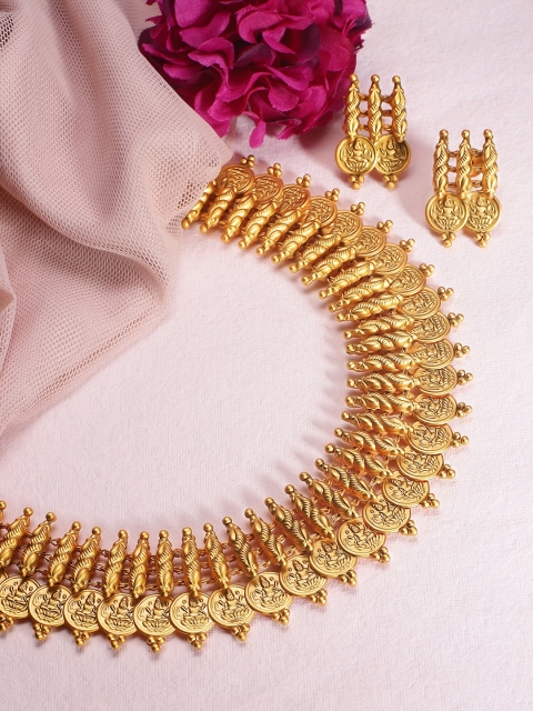 Rubans 22K Gold-Plated Handcrafted Coin With Lakshmi Motif Traditional Jewellery Set
Rubans 22K Gold-Plated Handcrafted Coin With Lakshmi Motif Traditional Jewellery Set