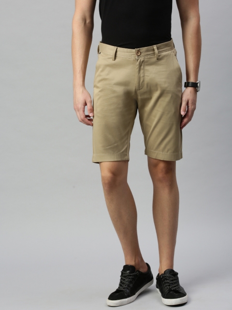 Allen Solly Sport Men Khaki Solid Slim Fit Regular Shorts