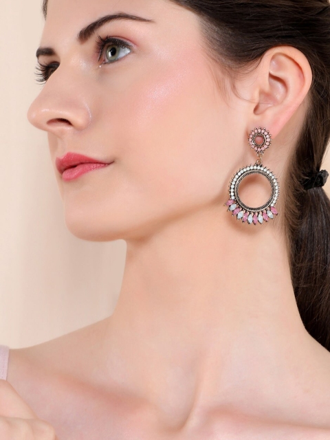 TOKYO TALKIES X rubans FASHION ACCESSORIES Gold-Plated Handcrafted Circular Drop Earrings
TOKYO TALKIES X rubans FASHION ACCESSORIES Gold-Plated Handcrafted Circular Drop Earrings