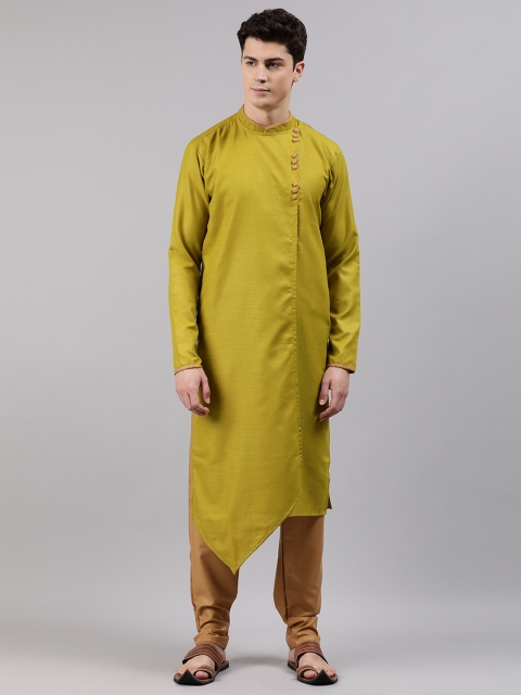 EthnoVogue Men Lime Green Made to Measure Solid Angrakha Kurta with Churidar
EthnoVogue Men Lime Green Made to Measure Solid Angrakha Kurta with Churidar