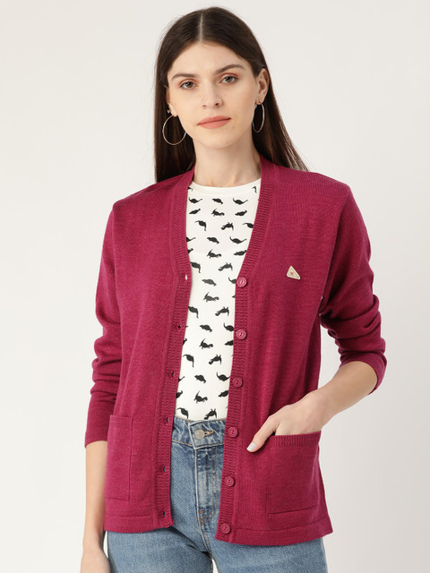 Monte Carlo Women Magenta Solid Cardigan 
Monte Carlo Women Magenta Solid Cardigan