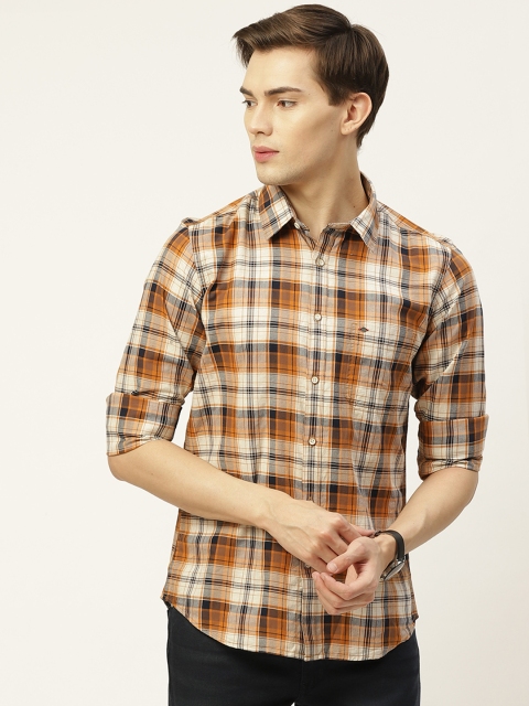 Lee Cooper Men Off-White & Mustard Yellow Regular Fit Checked Pure Cotton Casual Shirt
Lee Cooper Men Off-White & Mustard Yellow Regular Fit Checked Pure Cotton Casual Shirt