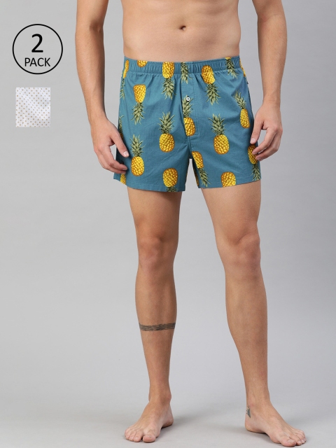 THE BEAR HOUSE Men Pack of 2 Teal Blue & White Woven Assorted Printed Boxers TBH-ANNA
THE BEAR HOUSE Men Pack of 2 Teal Blue & White Woven Assorted Printed Boxers TBH-ANNA
