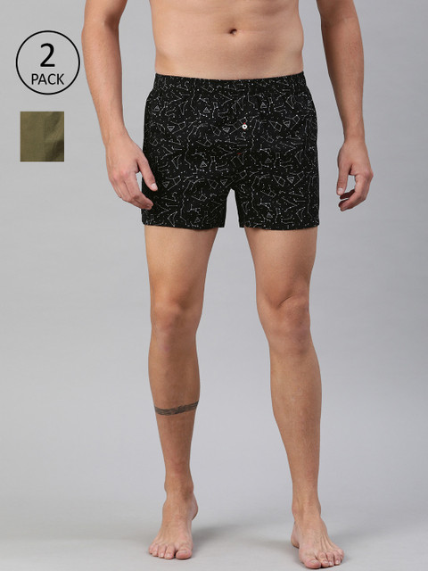 THE BEAR HOUSE Men Pack of 2 Black & Olive Green Woven Assorted Printed Boxers TBH-CHAD
THE BEAR HOUSE Men Pack of 2 Black & Olive Green Woven Assorted Printed Boxers TBH-CHAD