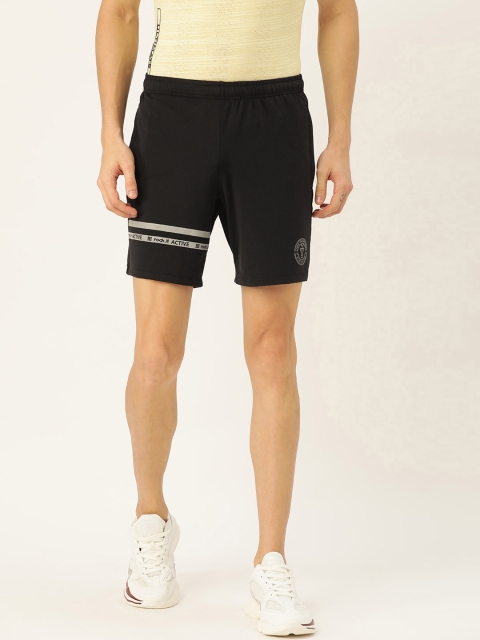 Monte Carlo Men Black Solid Regular Fit Sports Shorts