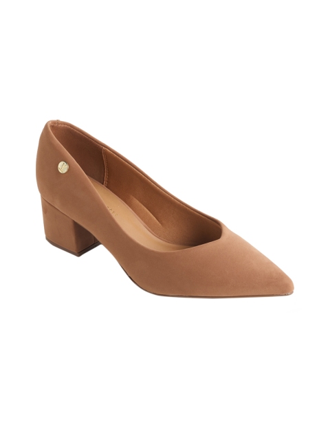 LEMON & PEPPER Women Taupe Solid Suede Pumps
