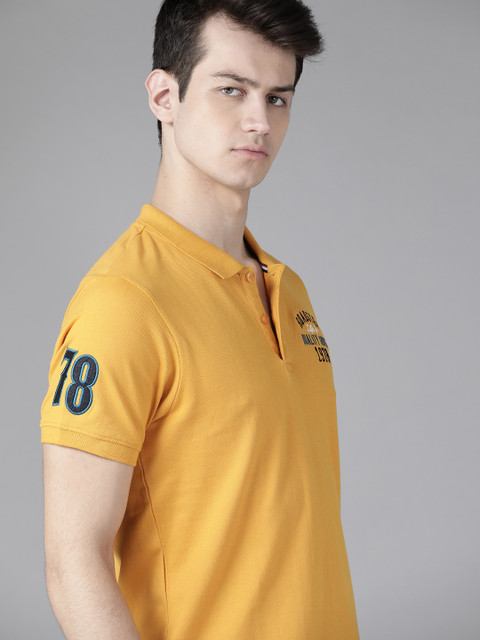 Roadster Men Mustard Yellow Solid Polo Collar T-shirt
Roadster Men Mustard Yellow Solid Polo Collar T-shirt