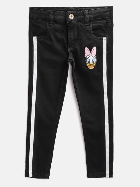 YK Disney Girls Black Clean Look Stretchable Jeans with Striped & Daisy Duck Print Detail
YK Disney Girls Black Clean Look Stretchable Jeans with Striped & Daisy Duck Print Detail