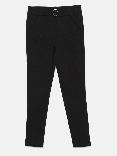 Tiny Girl Black Solid Jeggings