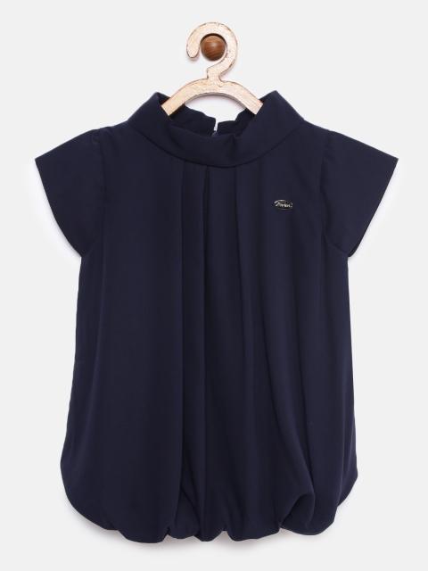 Tiny Girl Girls Navy Blue Solid Top