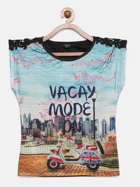 Tiny Girl Blue Printed Top