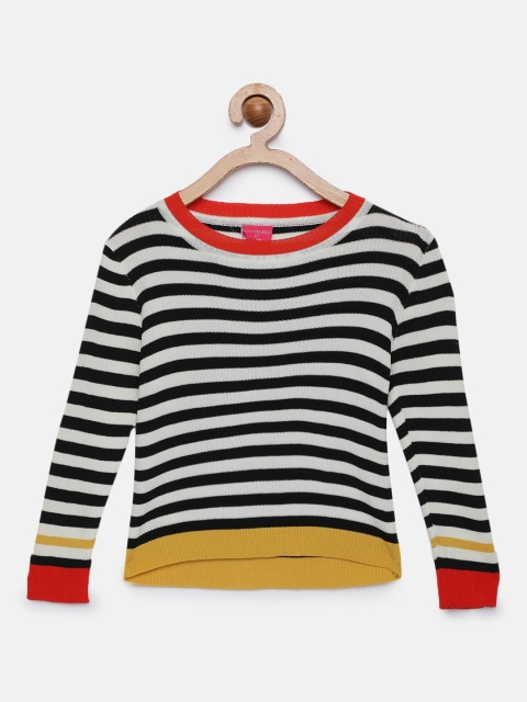 Tiny Girl Black & Grey Striped Pullover Sweater