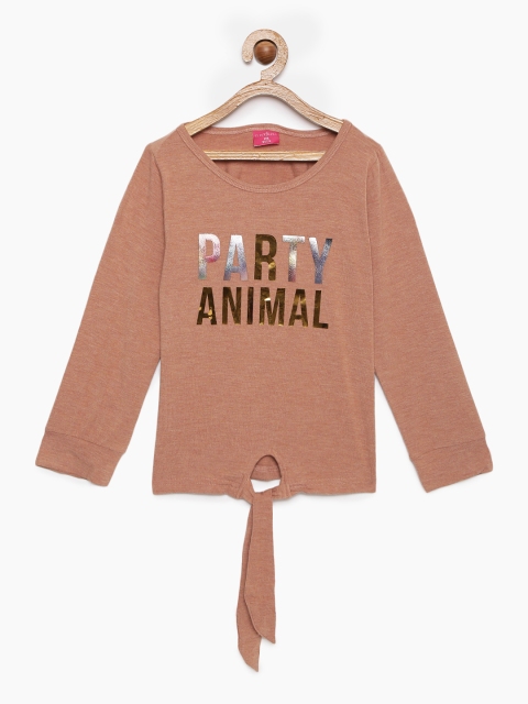 Tiny Girl Brown Printed Top
