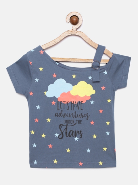 Tiny Girl Grey Printed Top