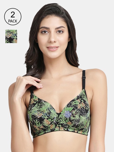 Inner Sense Pack Of 2 Green Solid Non-Wired Lightly Padded Sustainable T-shirt Bra ISBC068, Black
Inner Sense Pack Of 2 Green Solid Non-Wired Lightly Padded Sustainable T-shirt Bra ISBC068, Black