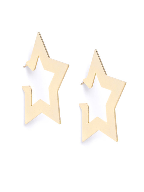 Blueberry Women Gold-Plated Star Shaped Handcrafted Half Hoop Earrings 
Blueberry Women Gold-Plated Star Shaped Handcrafted Half Hoop Earrings