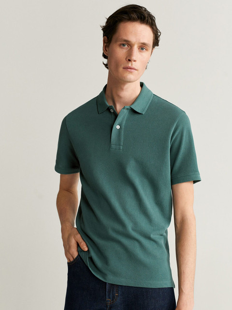 MANGO MAN Green Solid Slim Fit Polo Collar T-shirt
MANGO MAN Green Solid Slim Fit Polo Collar T-shirt