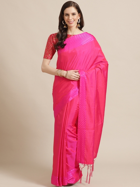Saree mall Pink Solid Saree