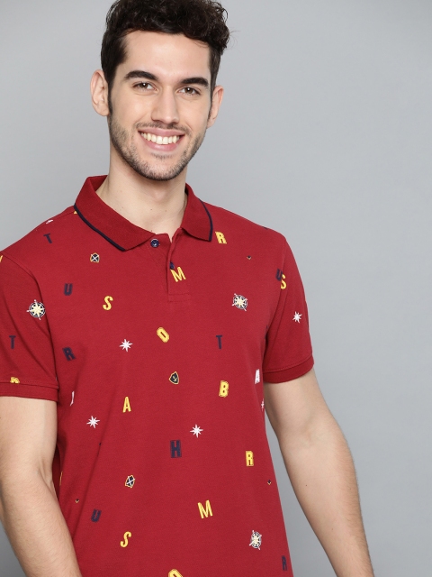 Mast & Harbour Men Maroon Pure Cotton Typography Printed Polo Collar Handcrafted T-shirt
Mast & Harbour Men Maroon Pure Cotton Typography Printed Polo Collar Handcrafted T-shirt