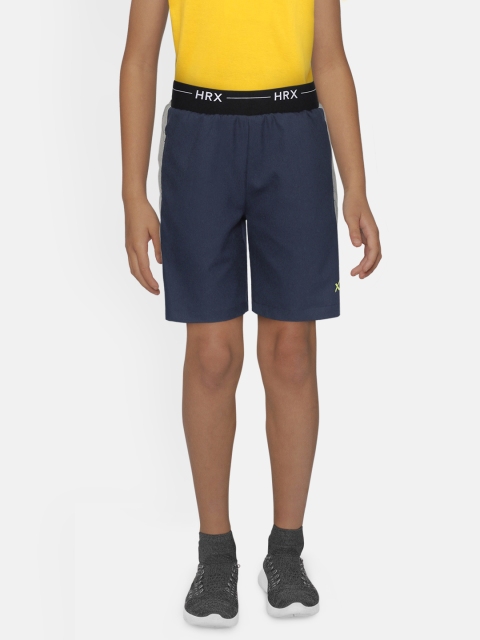 HRX by Hrithik Roshan Boys Dress Blues Solid Regular Fit Rapid-Dry Lycra Active Shorts, Navy blue
HRX by Hrithik Roshan Boys Dress Blues Solid Regular Fit Rapid-Dry Lycra Active Shorts, Navy blue