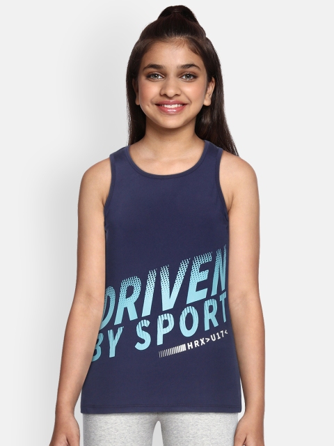HRX by Hrithik Roshan Girls Eclipse Typographic Slim Rapid-Dry Lycra Active Tank T-shirt, Navy blue
HRX by Hrithik Roshan Girls Eclipse Typographic Slim Rapid-Dry Lycra Active Tank T-shirt, Navy blue
