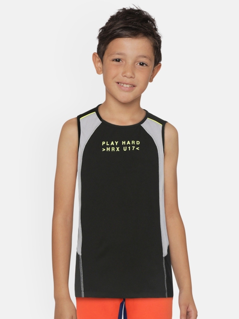 HRX by Hrithik Roshan Boys Black Typographic Antimicrobial Rapid-Dry Active T-shirt
HRX by Hrithik Roshan Boys Black Typographic Antimicrobial Rapid-Dry Active T-shirt