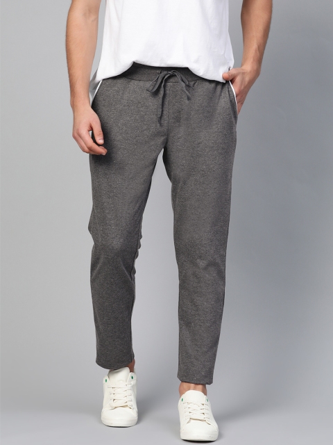 Mast & Harbour Men Charcoal Grey Solid Track Pants