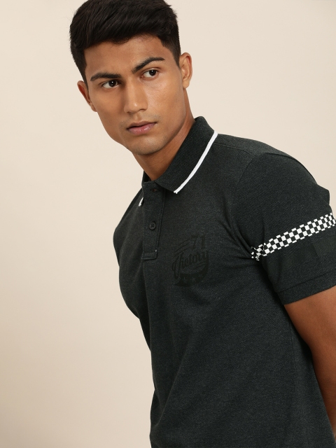 Moda Rapido Men Charcoal Grey Solid Polo Collar T-shirt with Printed Detailing Sleeve
Moda Rapido Men Charcoal Grey Solid Polo Collar T-shirt with Printed Detailing Sleeve