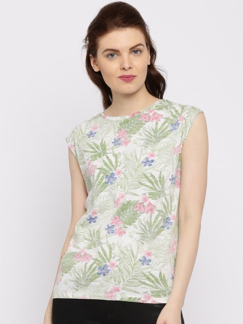 Pepe Jeans White & Green Reverse Print T-shirt