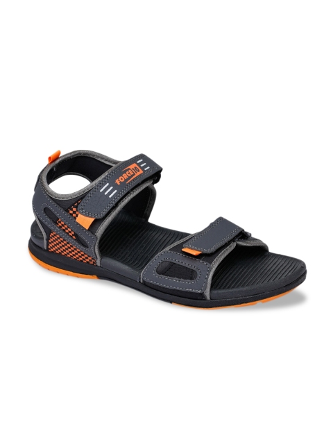 Liberty Men Grey & Orange Comfort Sandals