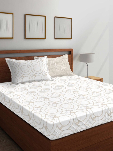 Boutique Living India White Geometric 300 TC Cotton 1 King Bedsheet with 4 Pillow Covers
Boutique Living India White Geometric 300 TC Cotton 1 King Bedsheet with 4 Pillow Covers