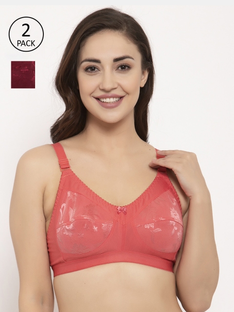 GRACIT Pack Of 2 Peach-Coloured & Maroon Non-Wired Non Padded Minimizer Bras PW4-14-15
GRACIT Pack Of 2 Peach-Coloured & Maroon Non-Wired Non Padded Minimizer Bras PW4-14-15