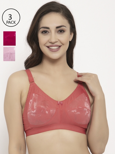 GRACIT Pack of 3 Pink Self Design Non-Wired Non Padded Everyday Bra PW4-07-10-15-28C
GRACIT Pack of 3 Pink Self Design Non-Wired Non Padded Everyday Bra PW4-07-10-15-28C