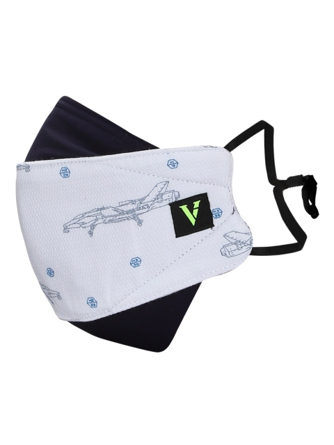 Van Heusen Men White & Black 3-Ply Fabric Mask