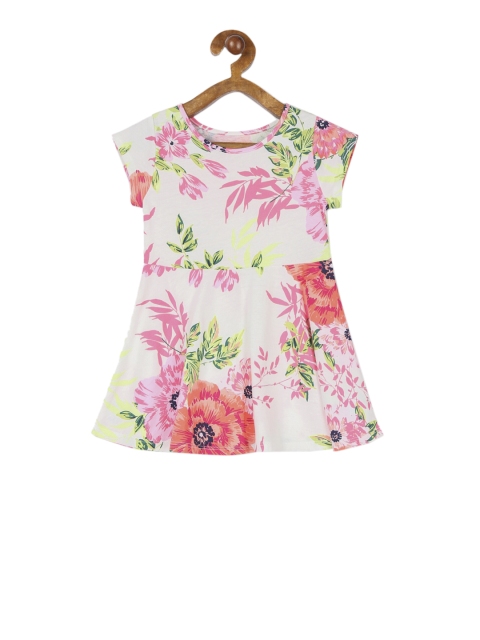 The Childrens Place Girls White Printed A-Line Dress