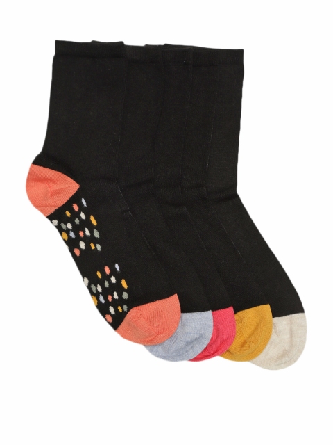 Marks & Spencer Women Pack of 5 Solid Above Ankle-Length Socks with Printed Detail, Black
Marks & Spencer Women Pack of 5 Solid Above Ankle-Length Socks with Printed Detail, Black