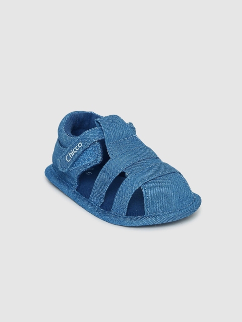 Chicco Infant Boys Blue Solid Denim Sandal Booties