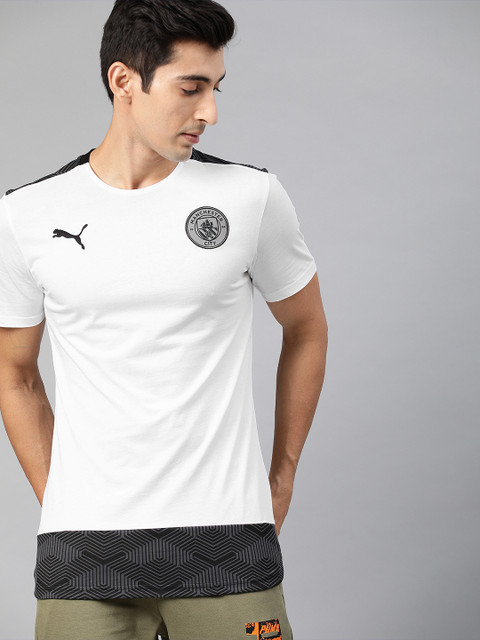 Puma Men White & Black Slim Fit Colourblocked Round Neck Manchester City Football T-shirt
Puma Men White & Black Slim Fit Colourblocked Round Neck Manchester City Football T-shirt