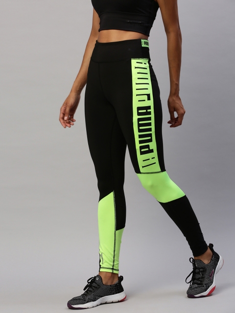 Puma Women Black & Fluorescent Green Colourblocked Logo High Rise dryCELL Training Tights
Puma Women Black & Fluorescent Green Colourblocked Logo High Rise dryCELL Training Tights