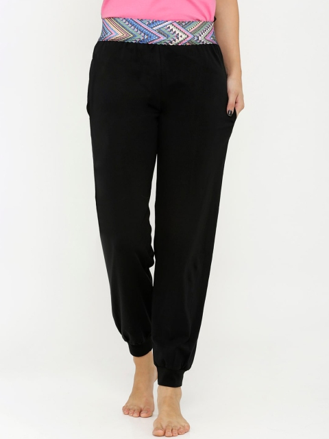 Heart 2 Heart Women Black Solid Lounge Pants