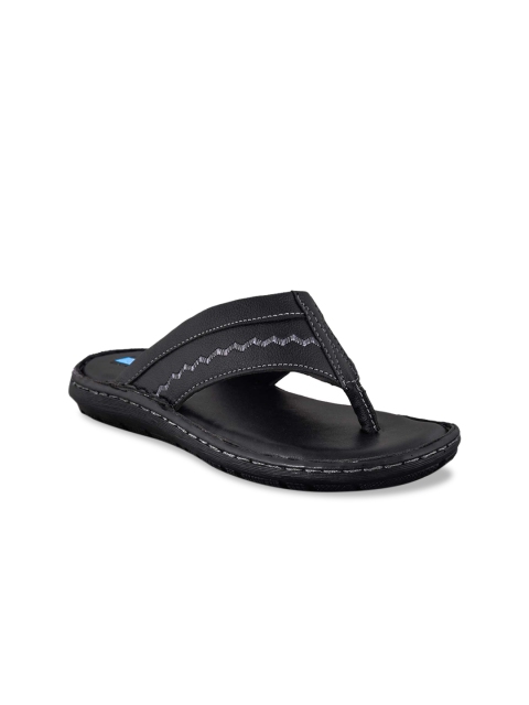 Ferraiolo Men Black Leather Comfort Sandals
