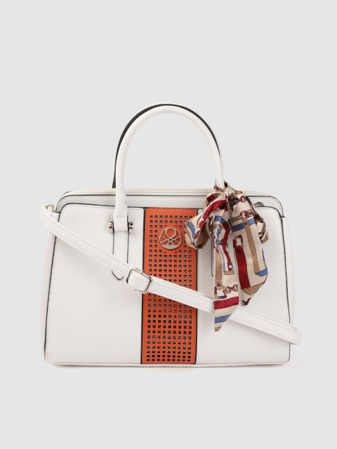 United Colors of Benetton White & Rust Colourblocked Handheld Bag with Laser Cut Detail
United Colors of Benetton White & Rust Colourblocked Handheld Bag with Laser Cut Detail