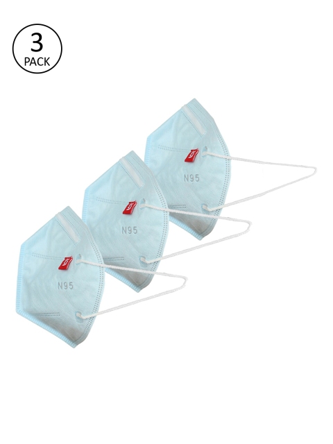 Swiss Design Adults Pack of 3 Reusable 3-Layers Anti-Pollution Masks, Blue