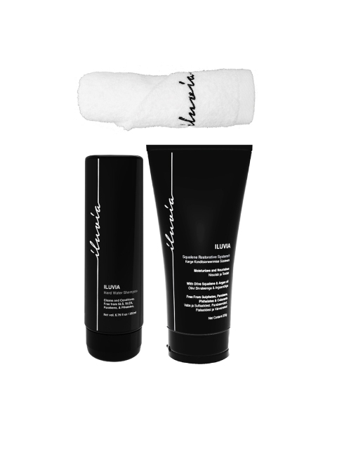 iluvia Professional Haircare Combo Shampoo + Conditioner System + Small Towel, Black
iluvia Professional Haircare Combo Shampoo + Conditioner System + Small Towel, Black
