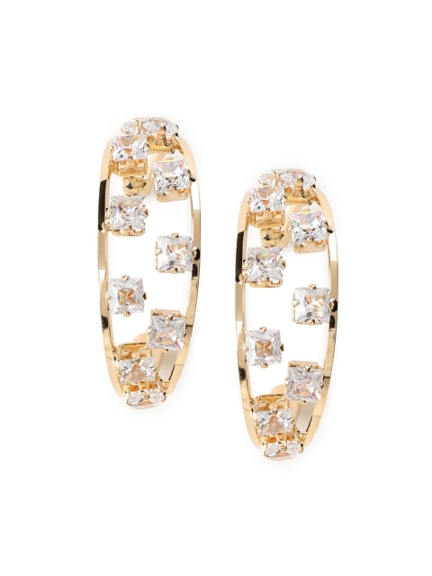TOKYO TALKIES X rubans FASHION ACCESSORIES Gold-Toned Handcrafted CZ Half Hoop Earrings
TOKYO TALKIES X rubans FASHION ACCESSORIES Gold-Toned Handcrafted CZ Half Hoop Earrings