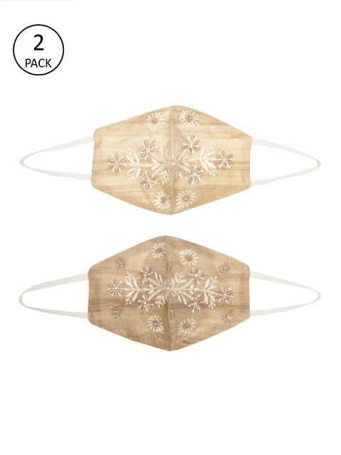 Ada Women Pack of 2 Beige & White 2 Ply Hand Embroidered Reusable Outdoor Cloth Masks
Ada Women Pack of 2 Beige & White 2 Ply Hand Embroidered Reusable Outdoor Cloth Masks